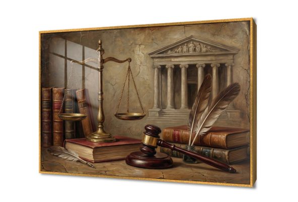 لوحات فنية تجسد رموز العدالة والقانون الفاخرة SA105612 اعمال و شركات, قانون - قضاء - محاماه, مبانى و هندسة معمارية, كل التابلوهات المودرن, اماكن و مدن و مباني الوان داكنة, بنى - بيج ديجيتال آرت, لوحات فنية, مظهر بارز, مودرن غرفة الاستقبال, مدخل المنزل, مكاتب – شركات - اعمال بالعرض, ببرواز, برواز ذهبى, مستطيل