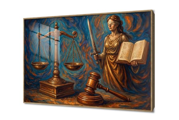 لوحات حائط مودرن لرمز العدالة والقانون الفخم SA105737 اعمال و شركات, بنات, قانون - قضاء - محاماه, كل التابلوهات المودرن, شخصيات و وجوه ازرق - تركواز, بنى - بيج, فضى – ذهبى الوان زيتية - اكريليك, ديجيتال آرت, لوحات فنية, مظهر بارز, مودرن غرفة الاستقبال, مكاتب – شركات - اعمال اكريليك, بالعرض, ببرواز, برواز ذهبى, مستطيل