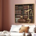 لوحة فنية ميزان العدالة لمكاتب المحاماة الفخمة SA105456 اعمال و شركات, قانون - قضاء - محاماه, كل التابلوهات المودرن اصفر, بنى - بيج, فضى – ذهبى بسيط و هادئ, ديجيتال آرت, مودرن مدخل المنزل, مكاتب – شركات - اعمال ببرواز, برواز ذهبى, مربع