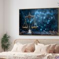 لوحات ديكور ميزان العدل بتصميم مودرن عصري SA105461 اعمال و شركات, تكنولوجى, قانون - قضاء - محاماه, كل التابلوهات المودرن, تجريدي, طبيعه صامتة ازرق - تركواز, اسود, الوان داكنة, فضى – ذهبى ديجيتال آرت, لوحات فنية, مودرن غرفة المعيشة, مدخل المنزل, مكاتب – شركات - اعمال بالعرض, ببرواز, برواز ذهبى, مستطيل