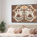 لوحة فنية بتصميم الميزان مع زخارف بوهيمية راقية SA105706 اعمال و شركات, القمر, اوراق شجر - نباتات, قانون - قضاء - محاماه, كل التابلوهات المودرن, اشكال هندسية و زخارف, فضاء و كواكب, ورود - زهور - نباتات ازرق - تركواز, اصفر, برتقالى, بنى - بيج اشكال هندسية و زخارف, الستريشن - فيكتور, بوهو ستايل, تماثل - سيميترى, ديجيتال آرت, لوحات فنية, مودرن غرفة الاستقبال, غرفة المعيشة, مكاتب – شركات - اعمال شروق - غروب, فصل الخريف بالعرض, ببرواز, برواز اسود, مستطيل