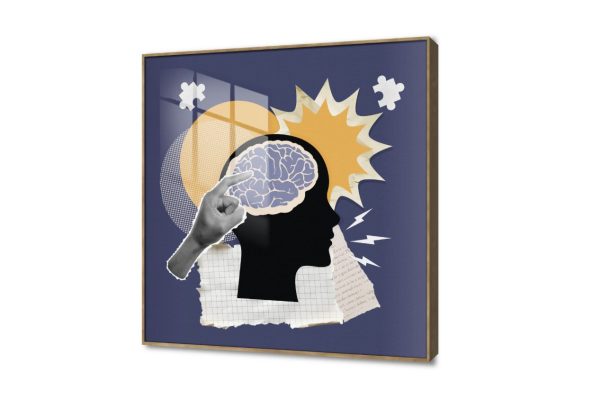 تابلوه مودرن بتصميم إبداعي عن العقل SA107392 كل التابلوهات المودرن, اعمال و شركات, عيادات - طبيه - مستشفيات ابيض - اوف وايت, ازرق - تركواز, اسود, اصفر الستريشن - فيكتور, لوحات فنية, مودرن مكاتب – شركات - اعمال اكريليك, ببرواز, برواز خشبى, مربع