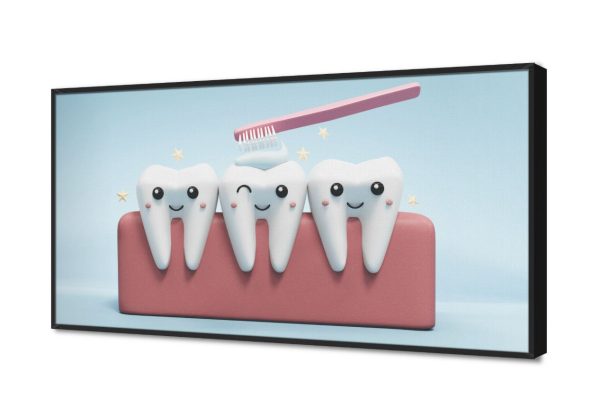 تابلوه مودرن كانفاس لطيف لعلاج الأسنان SA107460 كل التابلوهات المودرن, اعمال و شركات, عيادات - طبيه - مستشفيات ابيض - اوف وايت, ازرق - تركواز, بينك – فوشيا ديجيتال آرت, مودرن مكاتب – شركات - اعمال بالعرض, ببرواز, برواز اسود, مستطيل