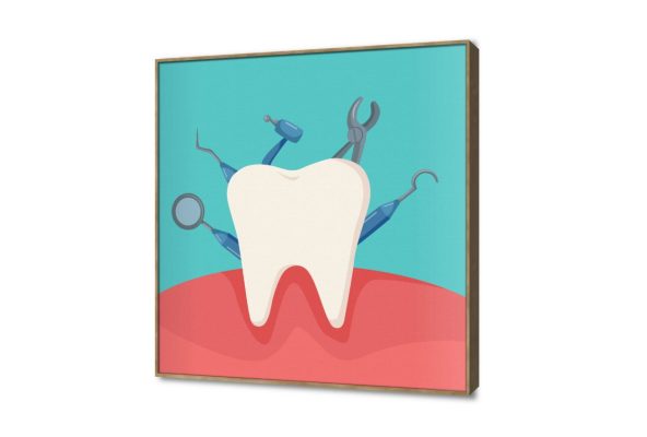 تابلوه مودرن كانفاس لعيادات الأسنان الطبية SA107611 كل التابلوهات المودرن, اعمال و شركات, عيادات - طبيه - مستشفيات ابيض - اوف وايت, احمر - نبيتى, ازرق - تركواز, قوى و زاهى الستريشن - فيكتور, مودرن عيادات - طبيه - مستشفيات ببرواز, برواز خشبى, مربع