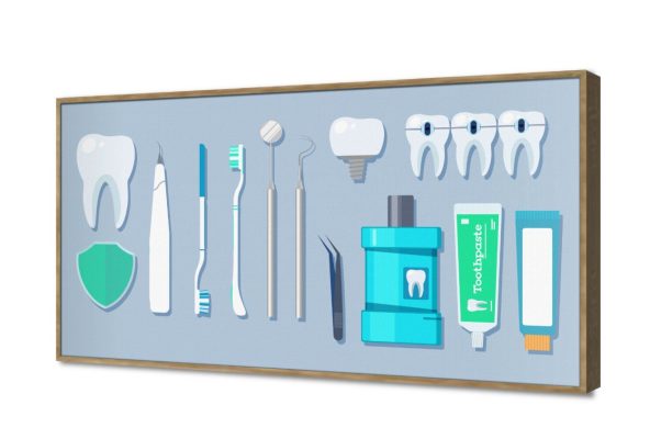 تابلوه مودرن لادوات طب الاسنان الاحترافية SA107638 كل التابلوهات المودرن, اعمال و شركات, عيادات - طبيه - مستشفيات ابيض - اوف 와يت, ازرق - تركواز الستريشن - فيكتور, مودرن مكاتب – شركات - اعمال بالعرض, ببرواز, برواز خشبى, مستطيل