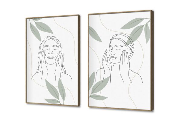 تابلوه مودرن كانفاس برسومات وجه فنية SA107715 كل التابلوهات المودرن, اعمال و شركات, اوراق شجر - نباتات, عيادات - طبيه - مستشفيات, ورود - زهور - نباتات ابيض - اوف وايت, اخضر - زيتى بسيط و هادئ, رسم خطى, مودرن غرفة بنات, مكاتب – شركات - اعمال ببرواز, برواز خشبى, مستطيل