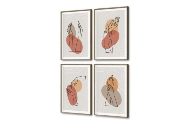 مجموعة تابلوهات مودرن بتصاميم أيدي فنية SA107793 كل التابلوهات المودرن, اعمال و شركات, ايادى, عيادات - طبيه - مستشفيات, شخصيات و وجوه بنى - بيج, رمادى بسيط و هادئ, رسم خطى, مودرن غرفة بنات, مكاتب – شركات - اعمال بالطول, ببرواز, برواز SF9, برواز خشبى, مستطيل