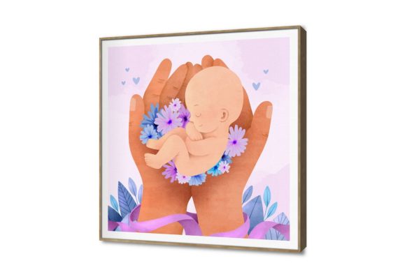تابلوه مودرن كانفاس يجسد حنان الامومة SA108963 كل التابلوهات المودرن, اعمال و شركات, عيادات - طبيه - مستشفيات بنى - بيج, موف - ارجوانى الستريشن - فيكتور, بسيط و هادئ, مودرن مكاتب – شركات - اعمال ببرواز, برواز SF9, برواز خشبى, مربع