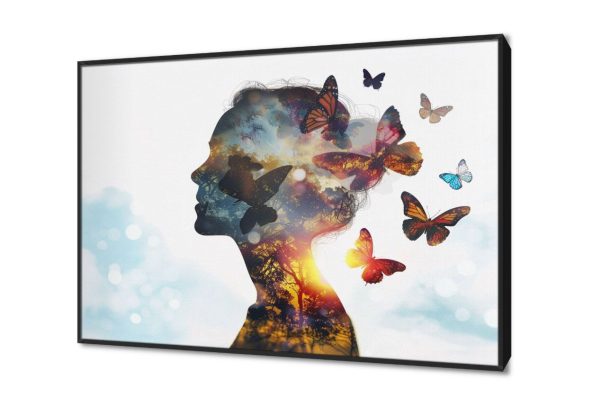 تابلوه مودرن لوجه امرأة وفراشات ملونة SA108683 كل التابلوهات المودرن, اعمال و شركات, بنات, عيادات - طبيه - مستشفيات, شخصيات و وجوه متعدد الالوان ديجيتال آرت, لوحات فنية, مودرن غرفة بنات, مكاتب – شركات - اعمال بالعرض, ببرواز, برواز اسود, مستطيل