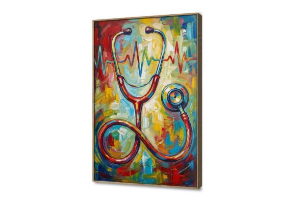 تابلوه مودرن لسماعة طبية بتصميم فني SA109411 كل التابلوهات المودرن, اعمال و شركات, عيادات - طبيه - مستشفيات قوى و زاهى, متعدد الالوان الوان زيتية - اكريليك, لوحات فنية, مودرن مكاتب – شركات - اعمال بالطول, ببرواز, برواز خشبى, مستطيل