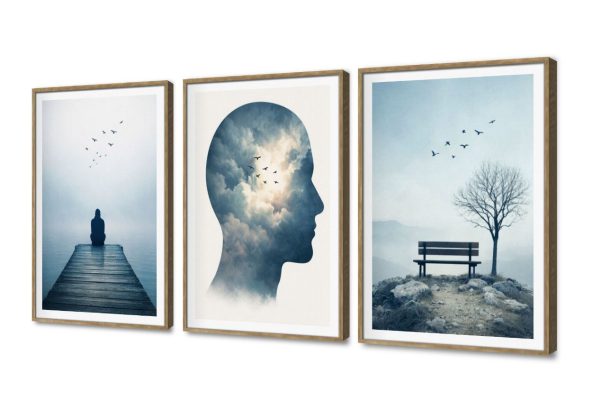 مجموعة تابلوهات مودرن بتصاميم تعبيرية هادئة SA109606 كل التابلوهات المودرن, اعمال و شركات, عيادات - طبيه - مستشفيات اسود, رمادى ديجيتال آرت, مودرن مكاتب – شركات - اعمال بالعرض, ببرواز, برواز SF9, برواز خشبى, مستطيل