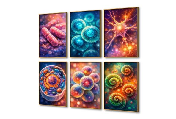 مجموعة لوحات فنية لتصاميم الخلايا المجهرية SA109873 كل التابلوهات المودرن, اعمال و شركات, علوم, عيادات - طبيه - مستشفيات قوى و زاهى, متعدد الالوان ديجيتال آرت, لوحات فنية, مودرن مكاتب – شركات - اعمال ببرواز, برواز خشبى, مربع