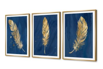 تابلوهات ديكور ريش ذهبى فخم بخلفية زرقاء SA96010 كل التابلوهات المودرن, ريش, مميزة و مختارة, حيوانات و طيور ازرق - تركواز, اللون الواحد, فضى – ذهبى, قوى و زاهى الوان مائية, بسيط و هادئ, بوهو ستايل, ديجيتال آرت, مودرن غرفة الاستقبال, غرفة المعيشة, غرفة النوم, مدخل المنزل, مكاتب – شركات - اعمال بالعرض, ببرواز, برواز SF9, برواز ذهبى, مستطيل